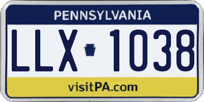 PA license plate LLX1038