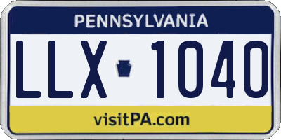 PA license plate LLX1040