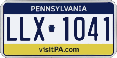 PA license plate LLX1041