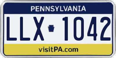 PA license plate LLX1042