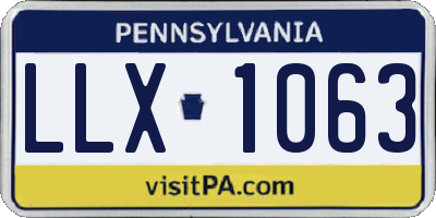 PA license plate LLX1063