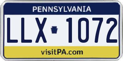 PA license plate LLX1072