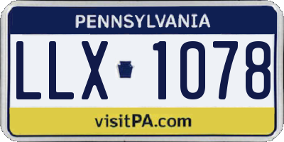 PA license plate LLX1078