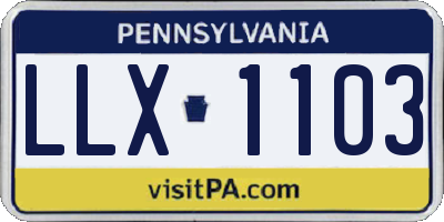 PA license plate LLX1103