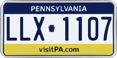 PA license plate LLX1107