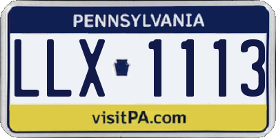 PA license plate LLX1113