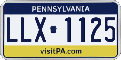PA license plate LLX1125