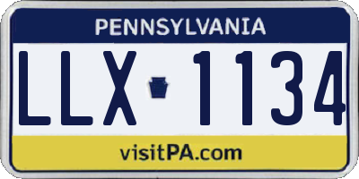 PA license plate LLX1134