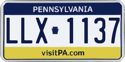PA license plate LLX1137