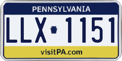 PA license plate LLX1151
