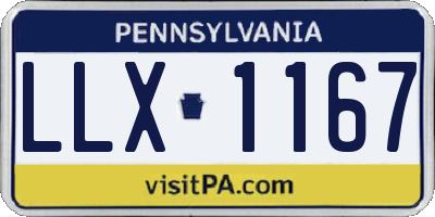 PA license plate LLX1167