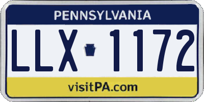 PA license plate LLX1172