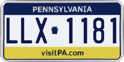 PA license plate LLX1181