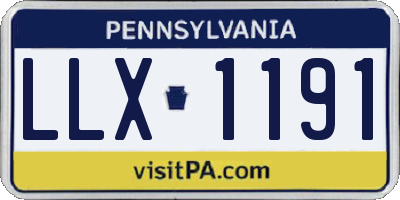 PA license plate LLX1191
