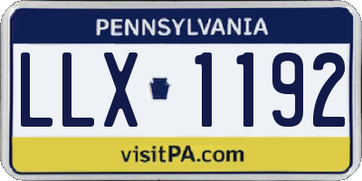 PA license plate LLX1192