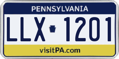 PA license plate LLX1201