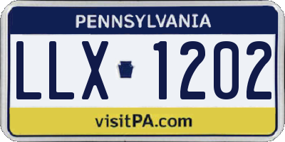 PA license plate LLX1202