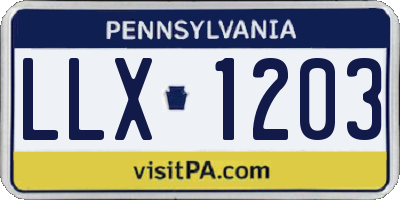 PA license plate LLX1203