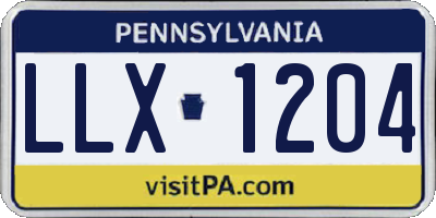 PA license plate LLX1204