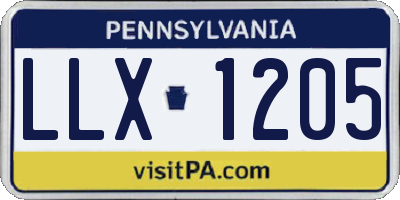 PA license plate LLX1205
