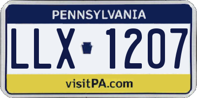 PA license plate LLX1207