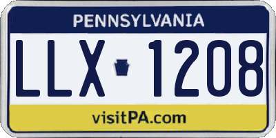 PA license plate LLX1208