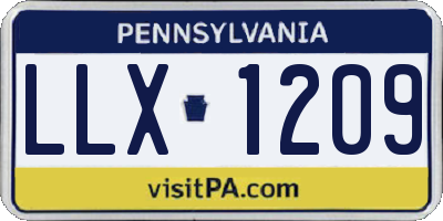 PA license plate LLX1209