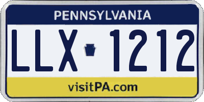 PA license plate LLX1212