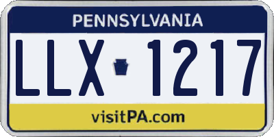 PA license plate LLX1217
