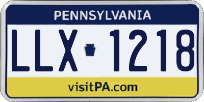 PA license plate LLX1218