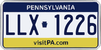 PA license plate LLX1226