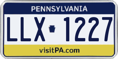 PA license plate LLX1227