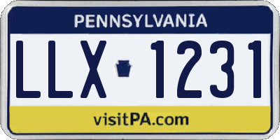 PA license plate LLX1231