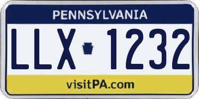 PA license plate LLX1232