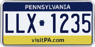 PA license plate LLX1235