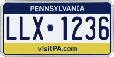 PA license plate LLX1236