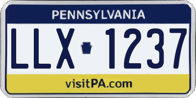 PA license plate LLX1237