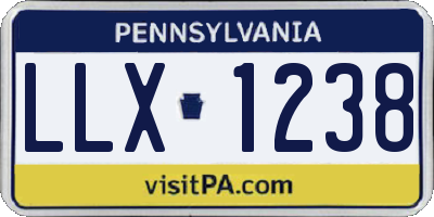 PA license plate LLX1238