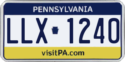 PA license plate LLX1240