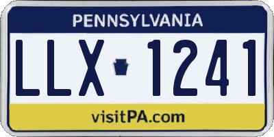 PA license plate LLX1241