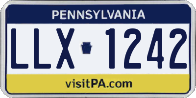 PA license plate LLX1242