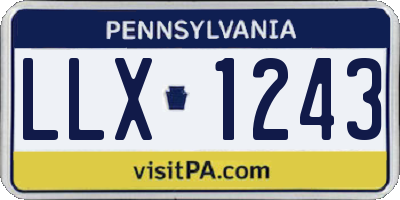 PA license plate LLX1243