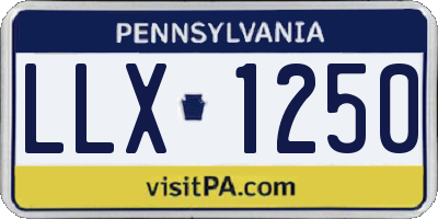 PA license plate LLX1250