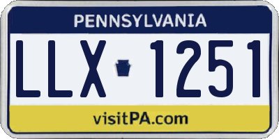 PA license plate LLX1251