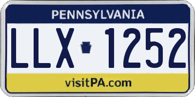 PA license plate LLX1252