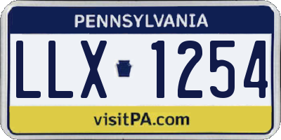 PA license plate LLX1254