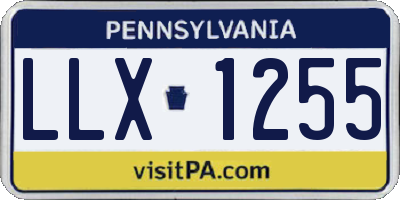 PA license plate LLX1255