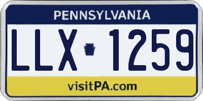 PA license plate LLX1259
