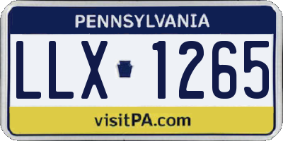 PA license plate LLX1265