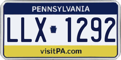 PA license plate LLX1292